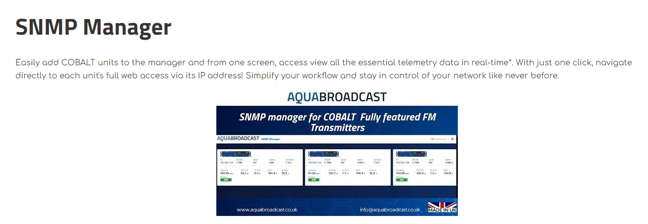 Aqua_snmp mgmt